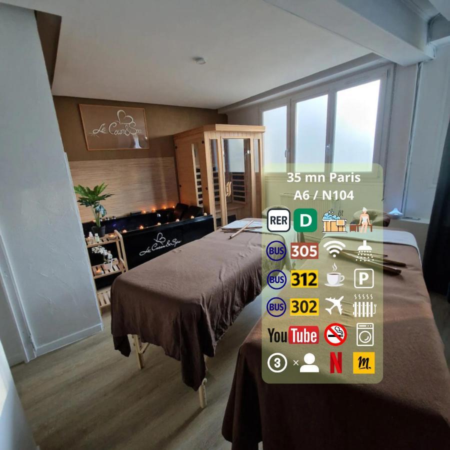 Derniere Reservations Avant Indisponibilite En Septembre Pour 12 Mois, Illimites Jacuzzi Spa Bain A Remous Interieur, Sauna Interieur, Parking Reserve, Vue Et Acces Parc, Prestations Uniques, 1Er Etage Corbeil-Essonnes Eksteriør billede